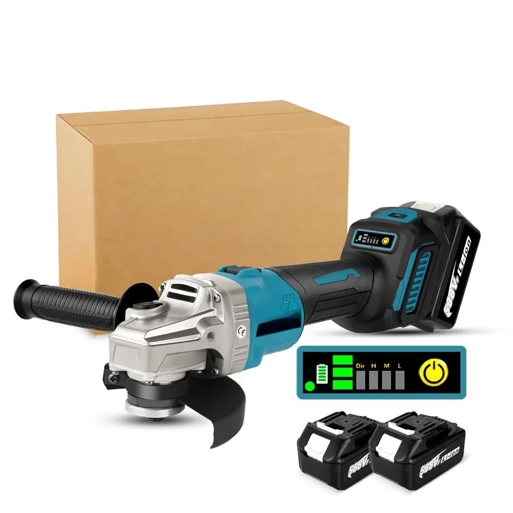 

z 125MM Brushless Electric Angle Grinder 6 Gear Cutting Machine Power Tool with Lithium-ion Battery for Makita 18V Battery DIY