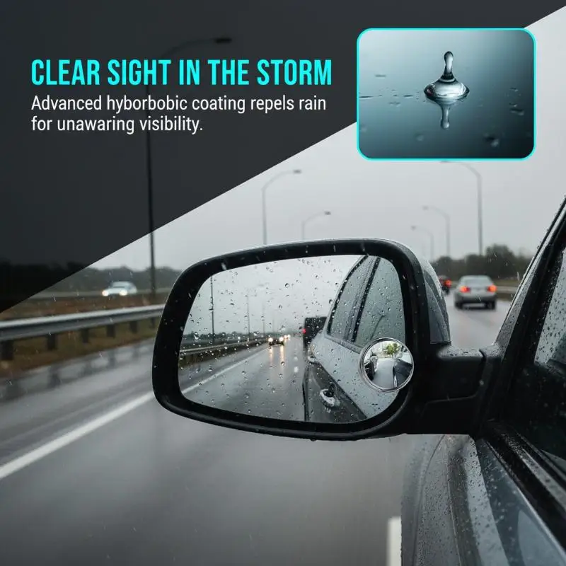2 Pack HD Wide Angle Car Blind Spot Rearview Mirror 360 Rotation Anti-scratch for Auto Safe Driving