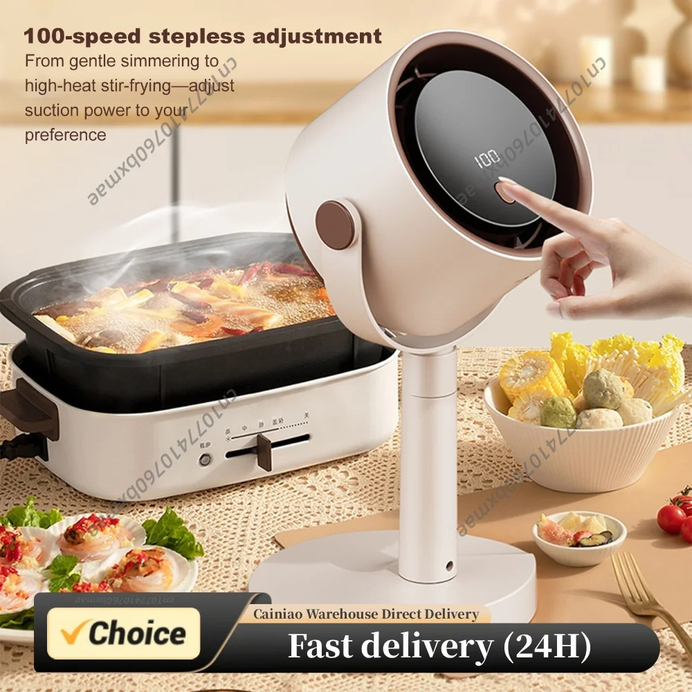 Kitchen Exhaust Fan USB Rechargeable Compact Desktop Exhaust Fan Small Kitchen Hood Extractor for Apartments Dorm RV Indoor BBQ