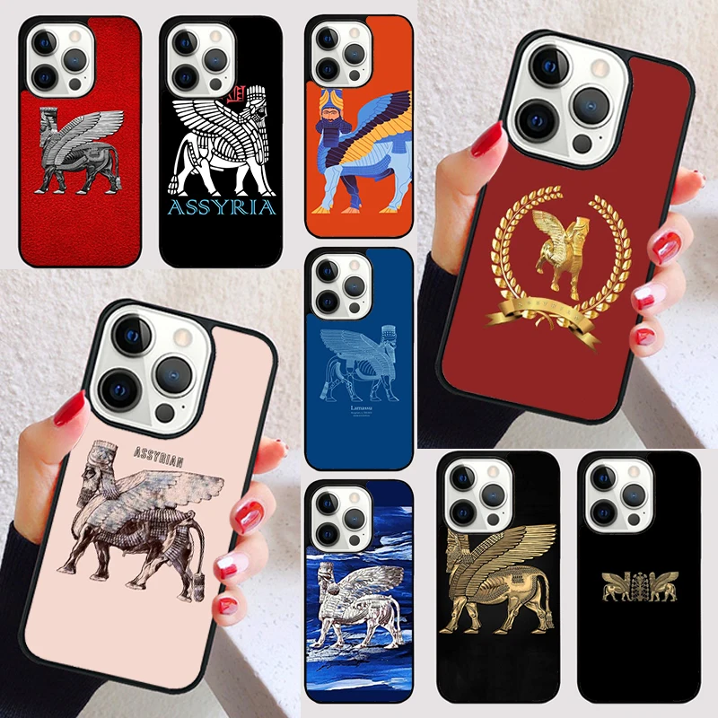 Lamassu Assyrian Winged Bull cover For iPhone 15 16 13 12 11 14 Pro Max Mini Max SE 2020 7 8 6S Plus Phone Case