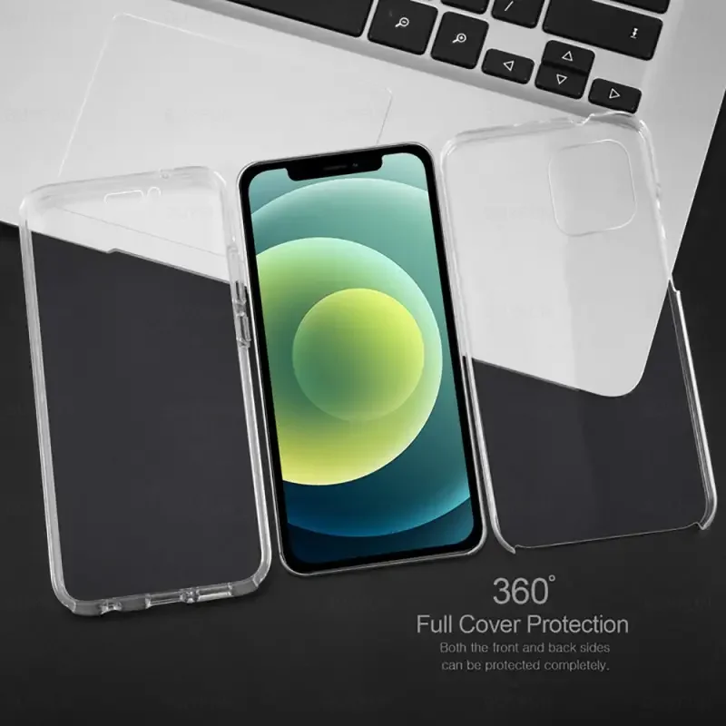 360 Full Body Front Back Protective Case For iPhone 16 Pro Max 15 12 13 14 11 Pro Max X XR XS 7 8 Plus SE Soft Hard Clear Cover