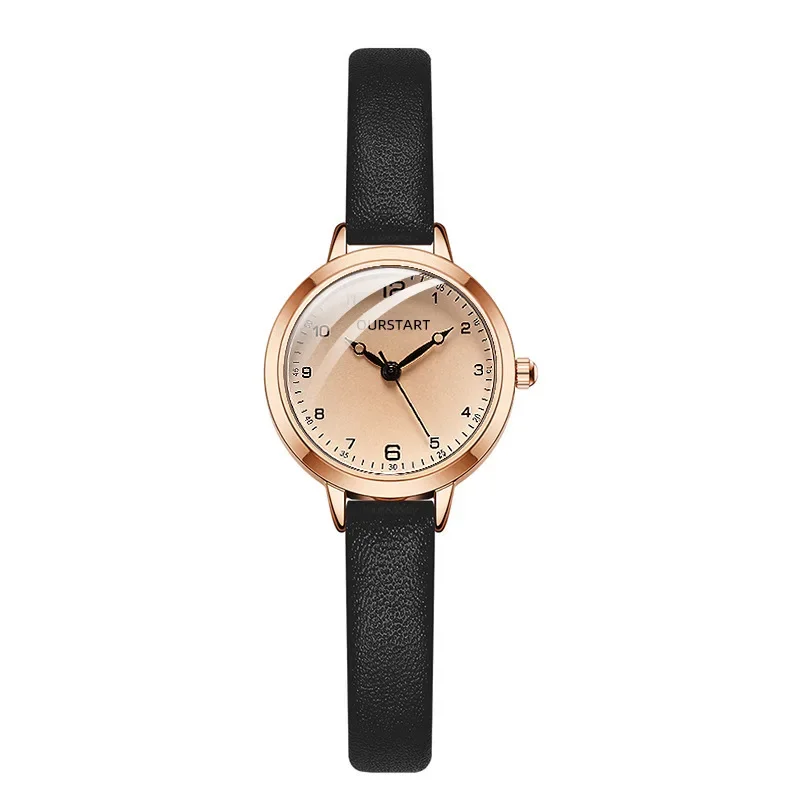 New temperament watch, female niche, high-end feeling, simple retro thin belt, creative student watch, female watch