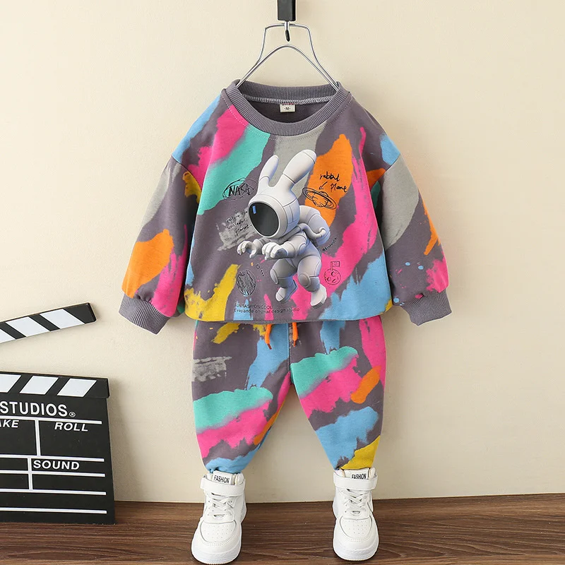 Outfits Toddler Baby Tie Dye Girls Boys Sweatshirt+Drawstring Pant Sets 3D Print Children Jogger Set Kids Tracksuit 1-10 Years