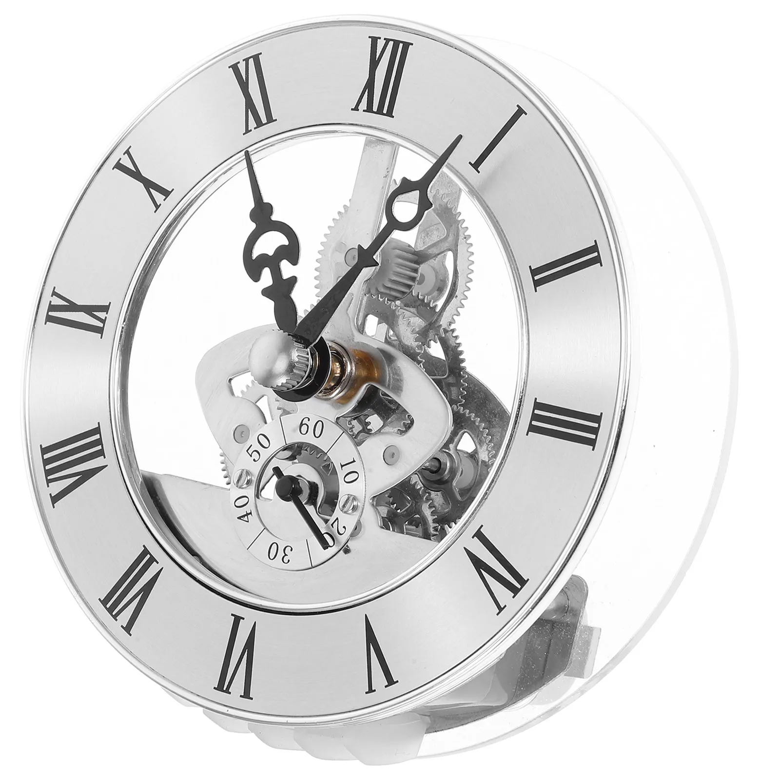 Transparent Round Clock Insert 86Mm Quartz Movement Roman Numerals Clear Lens for Clockmakers Wall Clock Repair DIY