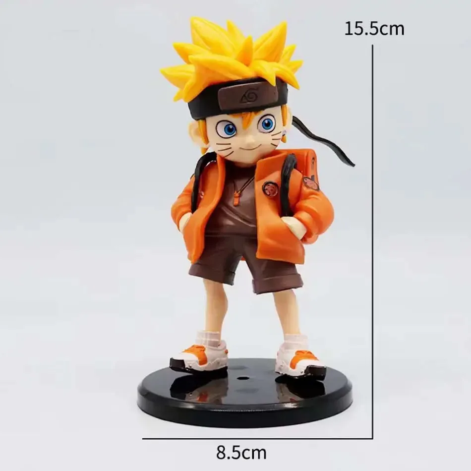 15.5cm Anime Naruto Figure Kawaii Uzumaki Hatake Kakashi satchel Figural PVC Model Toys Collect Desktop Ornament Decoration Gift