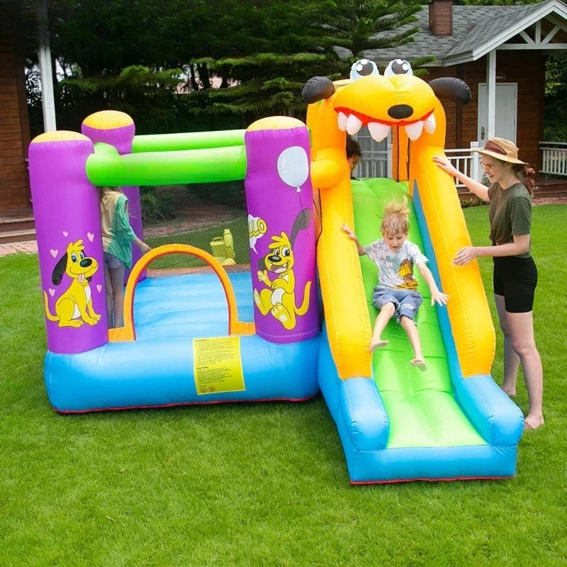 Oxford Cloth Inflatable Bounce House With Slide Backyard Kids Jumping Castle Toddler Birthday Party Play Toy With Blower