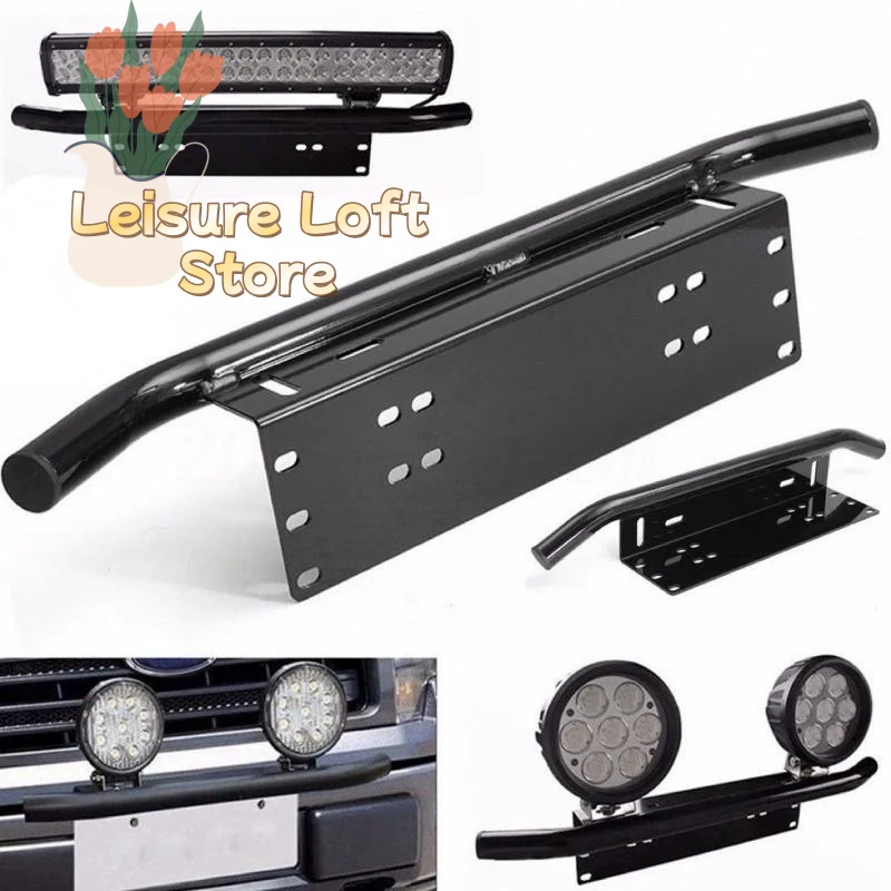 License Plate Bracket Front Bumper Aluminum Universal Log Light Mount Easy Set Up for Off Road Lighting