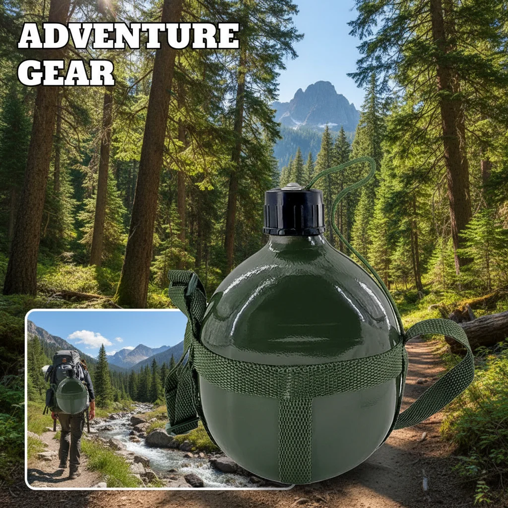 1L Sports Water Bottle Portable Ultra Light Aluminum Large Capacity Kettle For Cycling Camping Fishing Riding Water Bottle