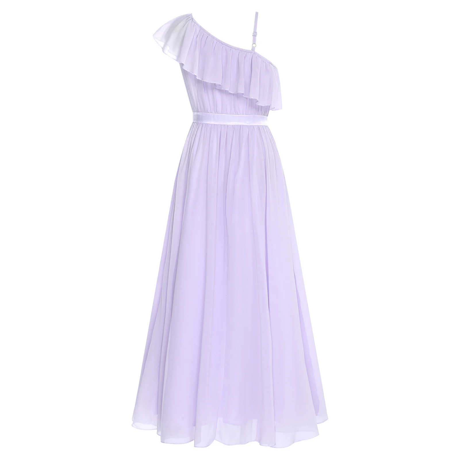 Vestido de baile de Ballet y gimnasia para niñas, vestidos sin mangas con hombros asimétricos para baile de salón contemporáneo lírico