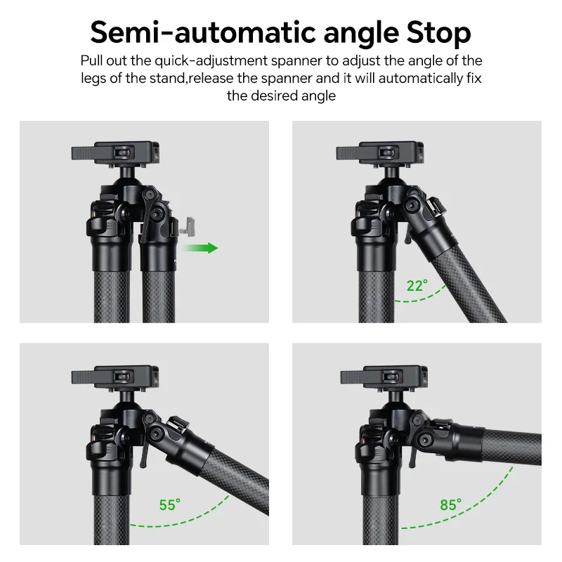 FANAUE Carbon Fiber Tripod for Outdoor Hunting with Quick Release Clamp Compatibility Arca Swiss/Picatinny/RRS Dovetail