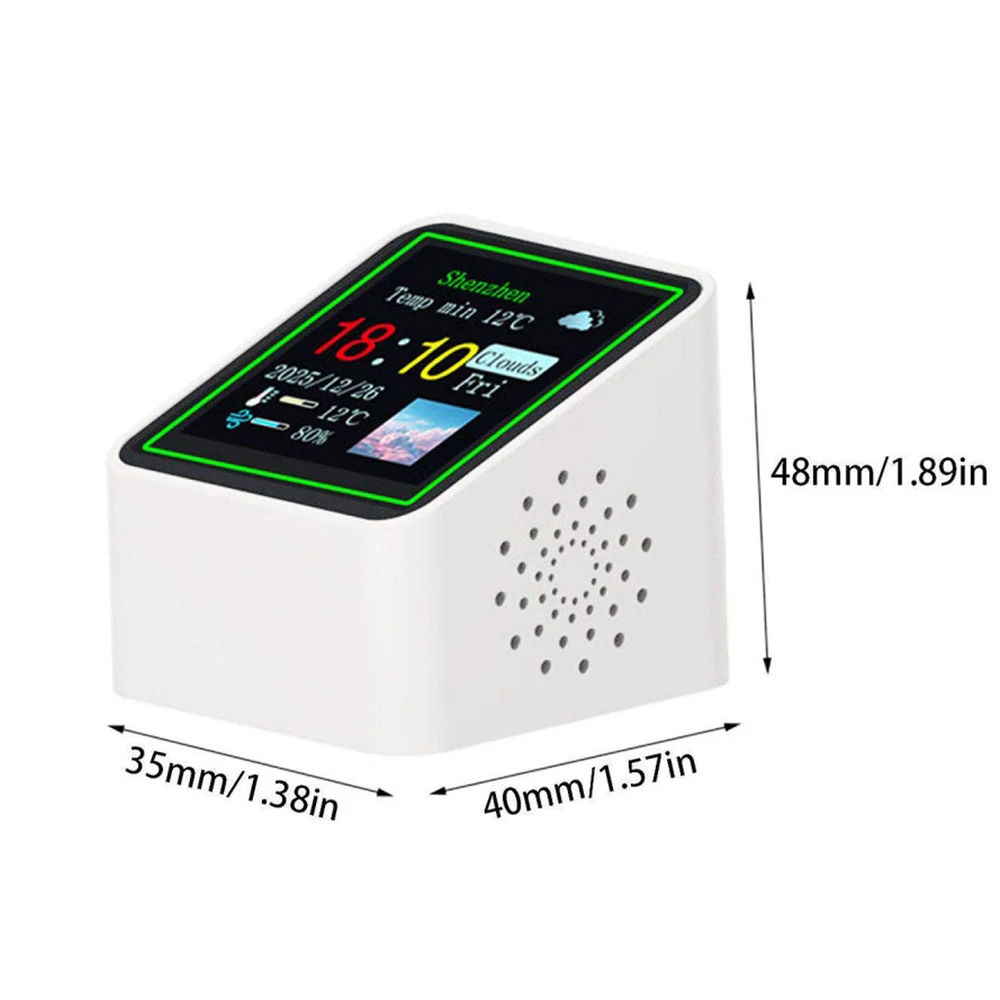 WiFi Digital Weather Station Clock Type-C 5V Power DIY Color Screen Time Temperature Humidity Calendar Display Indoor
