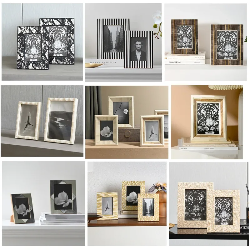 Modern Nordic Luxury Solid Wood Picture Frame - 6 Inch, 7 Inch, 10 Inch Photo Frame Decorative Tabletop Display Home Decor