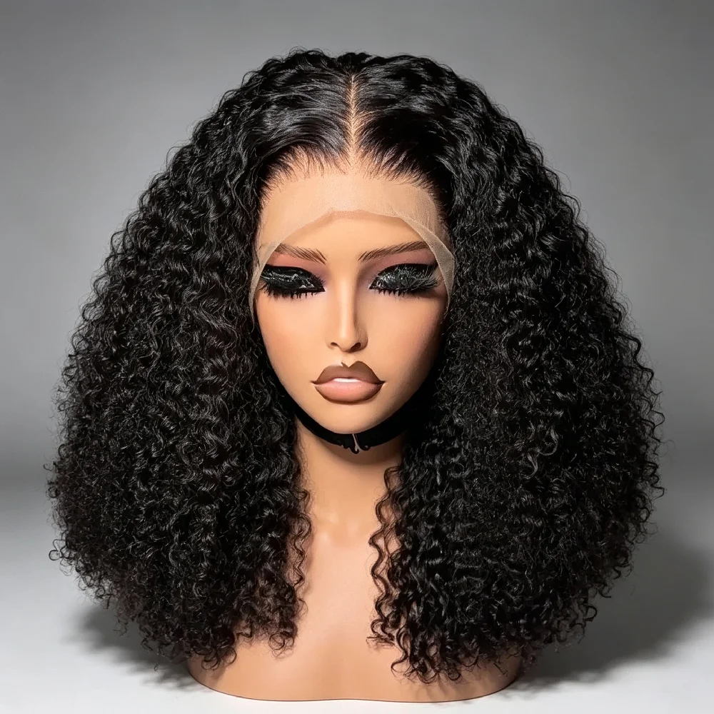 Brazilian 250% Density Jerry Curly Wig 32 Inch Natural Color 13x6 Transparent Lace Front Pre-Plucked 13x4 Lace Human Hair