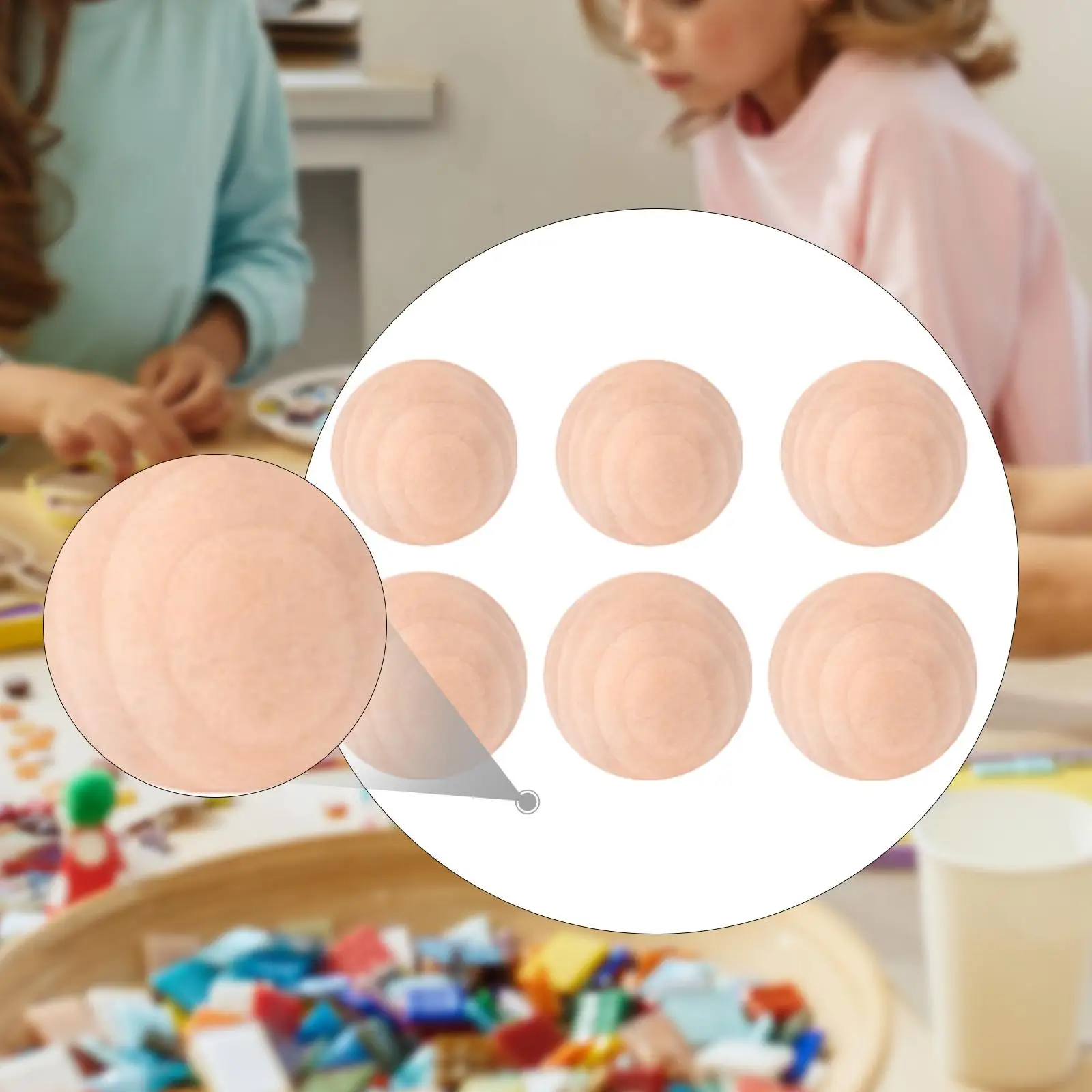 

6шт деревянные шары незавершенные забавные поделки деревообрабатывающие шары из твердой древесины