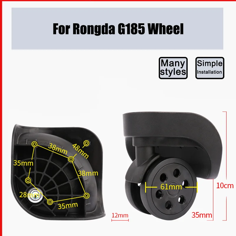 Adequado para rongda g185 mala de substituição de roda universal suave silencioso absorção de choque acessórios rodas rodízios