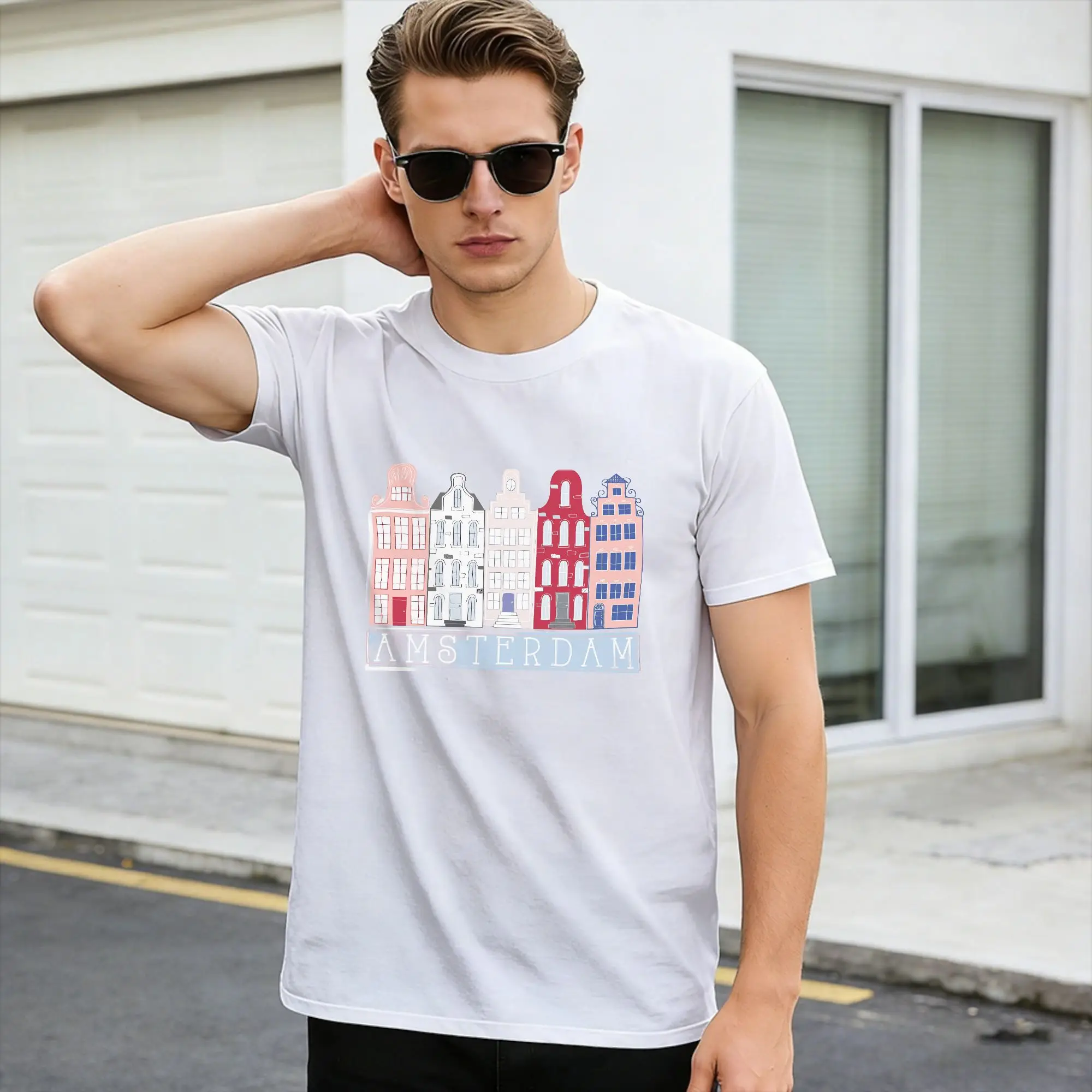 Amsterdam Netherlands City T Shirt Summer  Funny T Shirts Cotton Hipster Tee Shirt For Male Casual Tees,