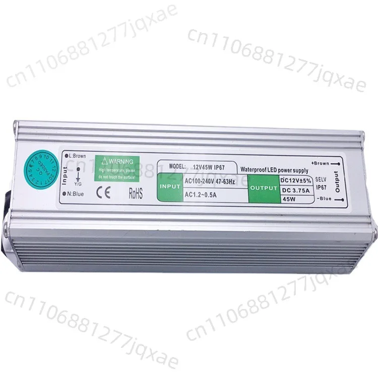 

12V24V45W IP67 водонепроницаемый источник питания постоянного напряжения, светодиодный дисплей, источник питания для мониторинга безопасности