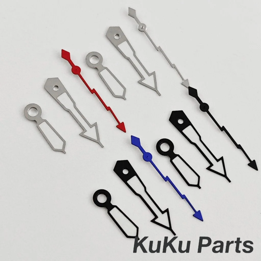 NH35 Lightning Second Hands SKX007 Hands Silver Black Watch Hands Green Luminous Watches Pointers For NH34 NH35 NH36 Movement