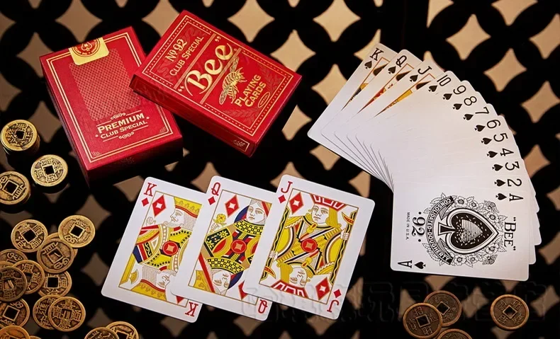 1 Set  Bee Golden Deck Bicycle Magic Props Magic Playing Cards Magia Poker Playing Card Magic Tricks for Magician Card Games