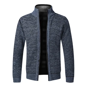 Outono inverno quente cardigan masculino blusas de lã completa zip jaquetas fino ajuste marca luxo camisola de malha casaco camisa americana 12 principais vendas blusa de frio slim masculina - №10