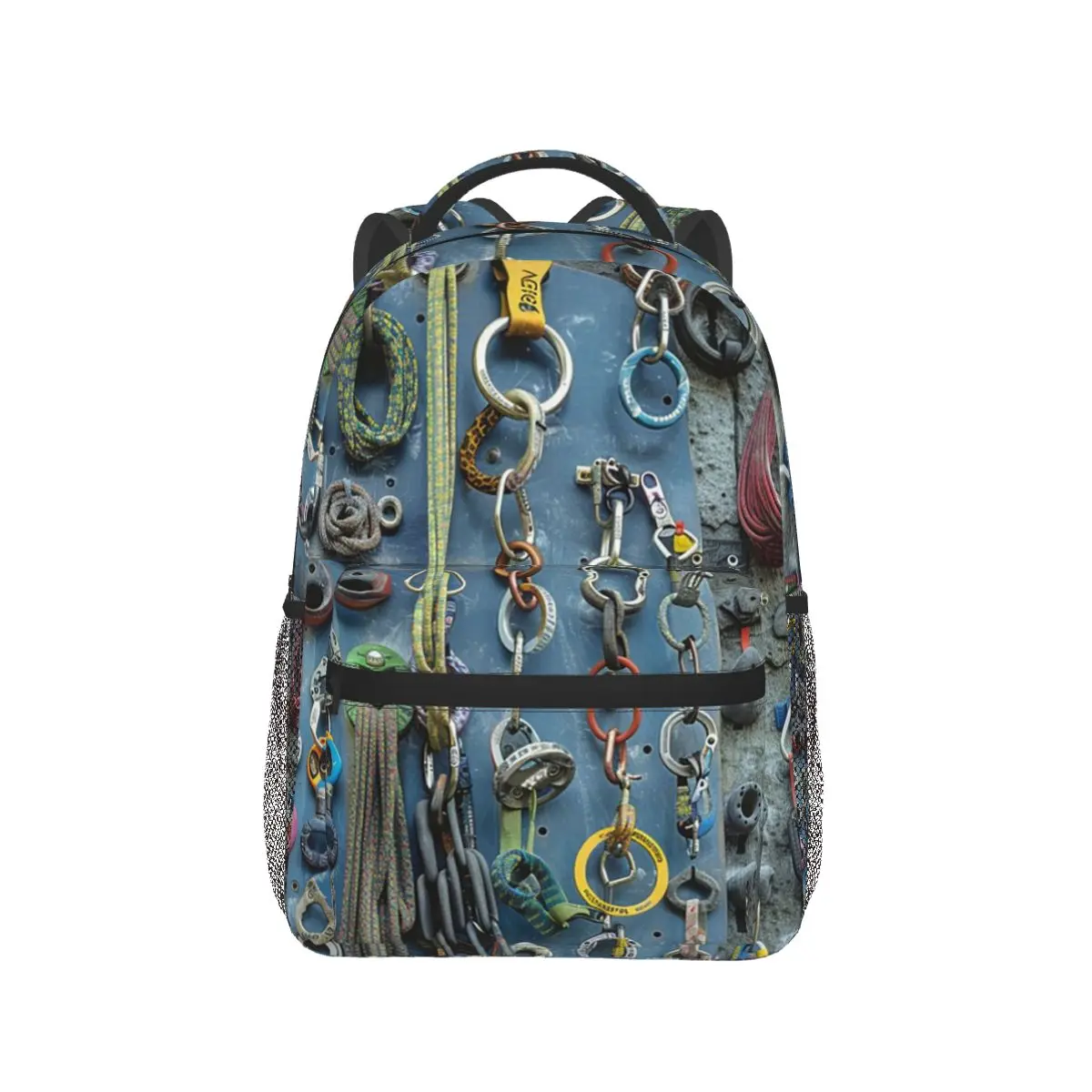 Climbing Gear Active Outdoors Inspired Art Student Backpack School Bag Hiking Travel Daypack Fashion Bookbag Shoulder Bags