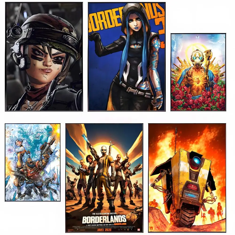 Poster HD Waterproof Self-Adhesive Wall Poster Art Vibrant Home Decor Gift Game B-BORDERLANDS