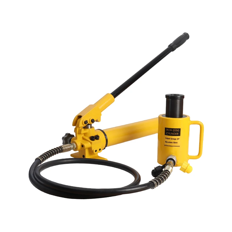 20Ton Hollow Single Acting RCH-2050 Hydraulic Ram Cylinder Jack Automatic Quick Connector Port 50mm Stroke For Lifting