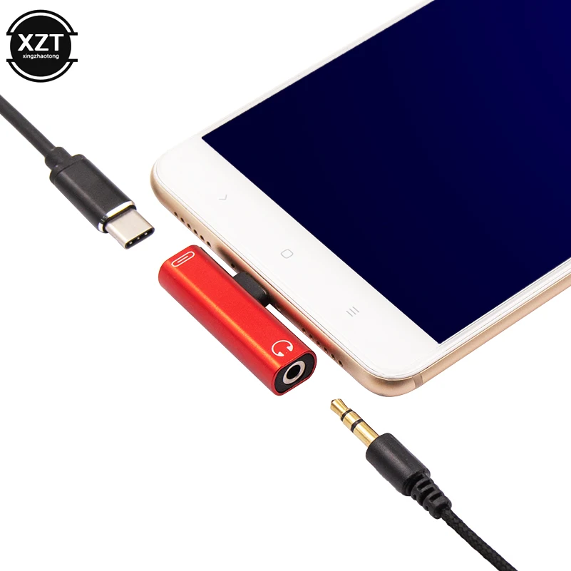 2 In 1 Type C To 3.5mm Jack Earphone Charging Converter USB Type-C Audio Adapter for Macbook Xiaomi Huawei Type C Phones