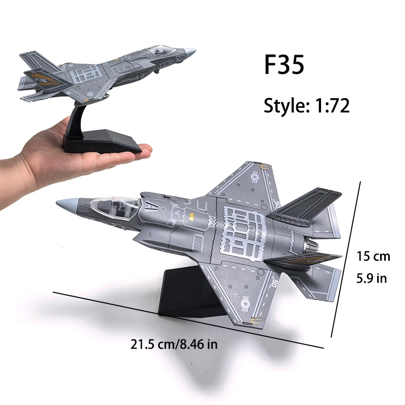 DIY Assembly Military Model F35 Strike Fighter F-22 Raptor Plane Fighter Home Placement Collection Decoration Creative Gift