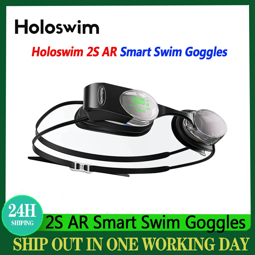 Holoswim 2S AR Smart Swim Goggles Anti-Fog Swimming Goggles Fitness Tracker OLED Shows Metrics Support Open Water Mode Glasses