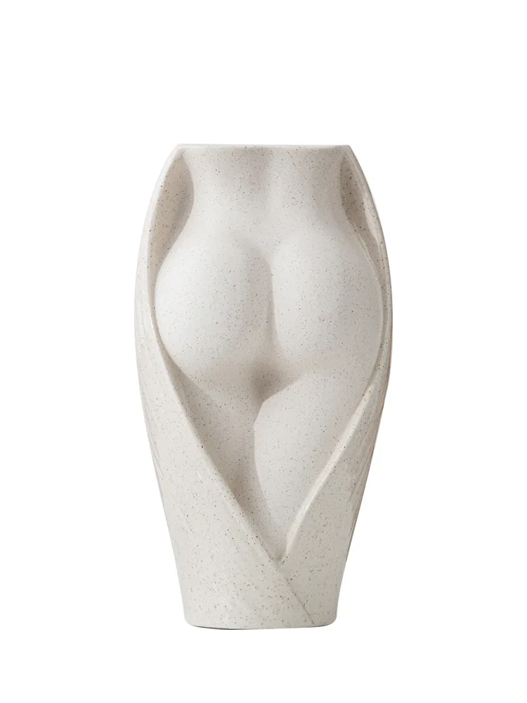 Human Body Art Vase Abstract Porcelain Female Buttocks Statue Flower Stand Collection Ornament Gift Craft Furnishing