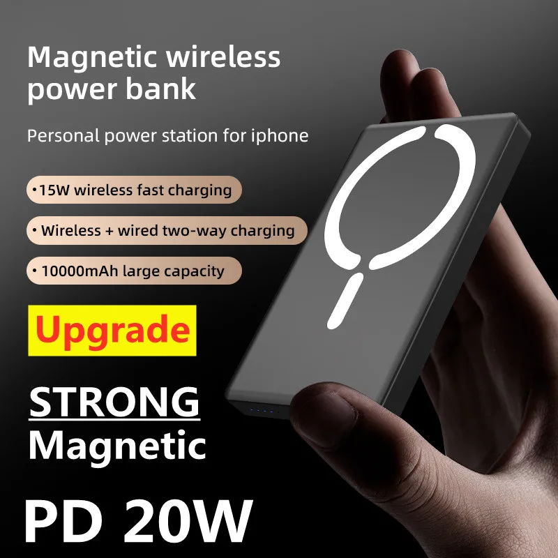 

22.5W Wireless Power Bank 10000mAh Portable Magnetic Charger PowerBank Fast Charging External Battery For iPhone 16 15 14 Xiaomi