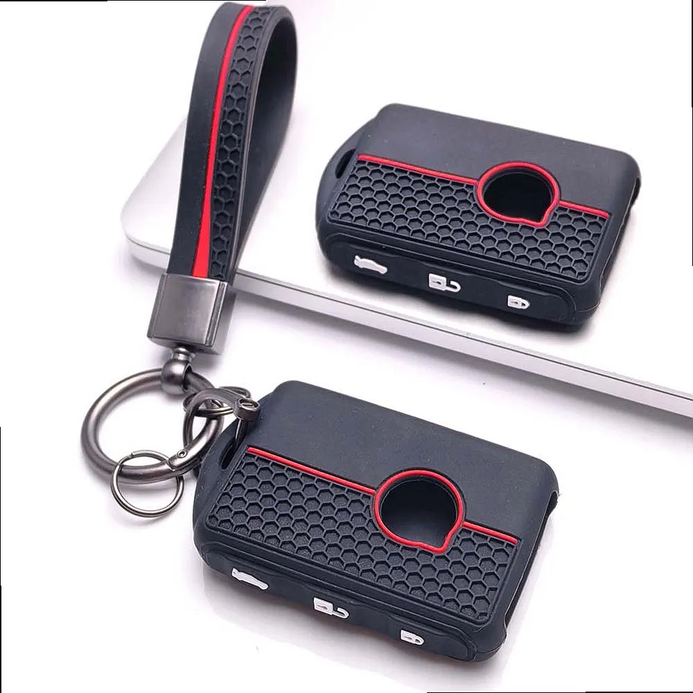 Key Cover with keychain for Volvo EX30 EX90 XC90 XC60 S90 V90 S60 V60 XC40 Anti-Scratch Shockproof Soft Grip Dust Cover