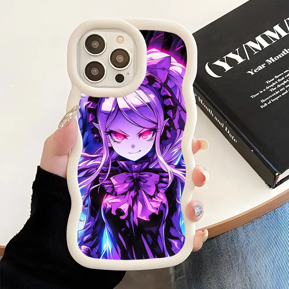 

Overlord Shalltear Phone Case for iPhone 17 16 15 14 13 12 11 Air Pro Max Plus White Soft TPU Wavy Edge Cover