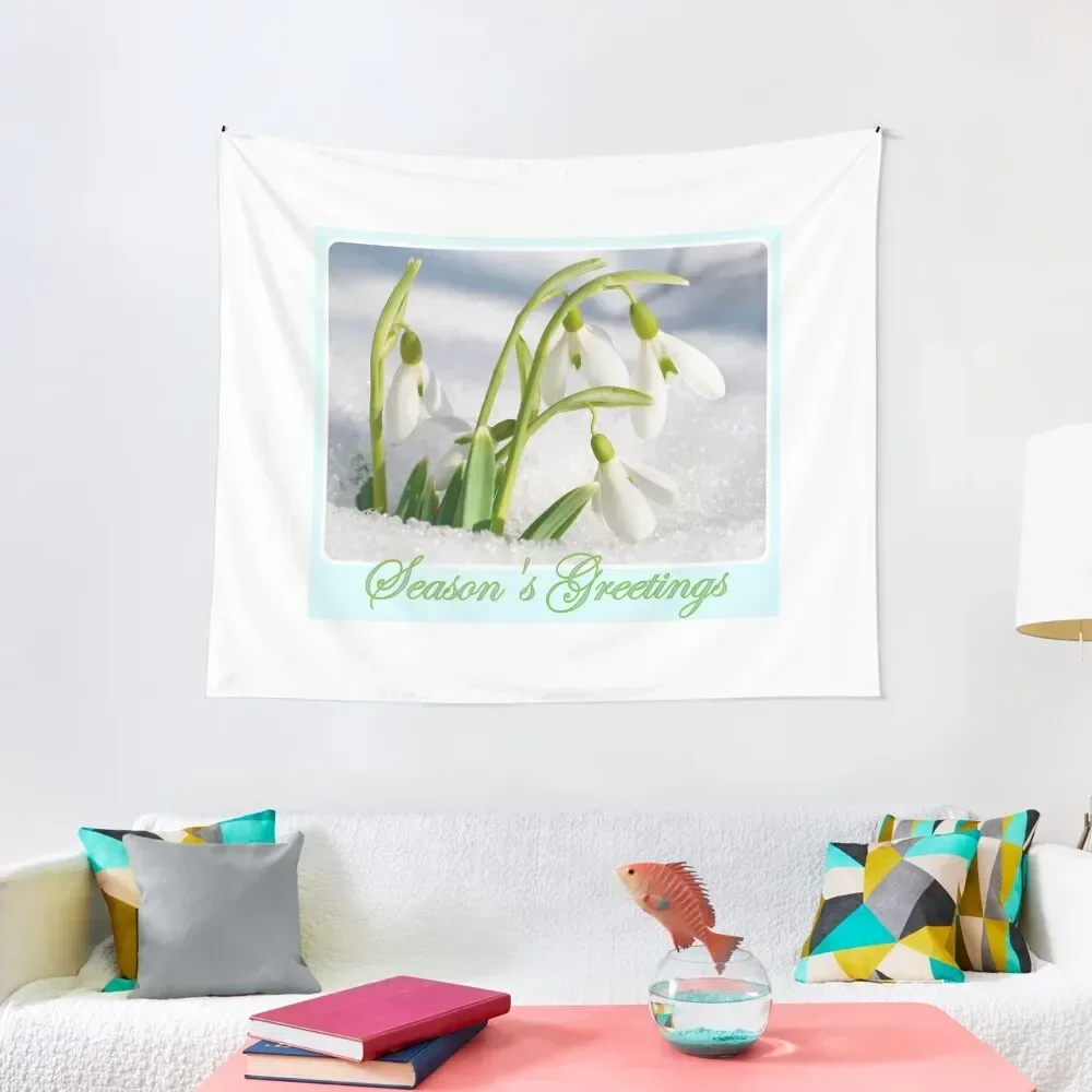 

Snowdrops Seasons Greetings Tapestry Bedroom Decor Christmas Decoration Tapestry