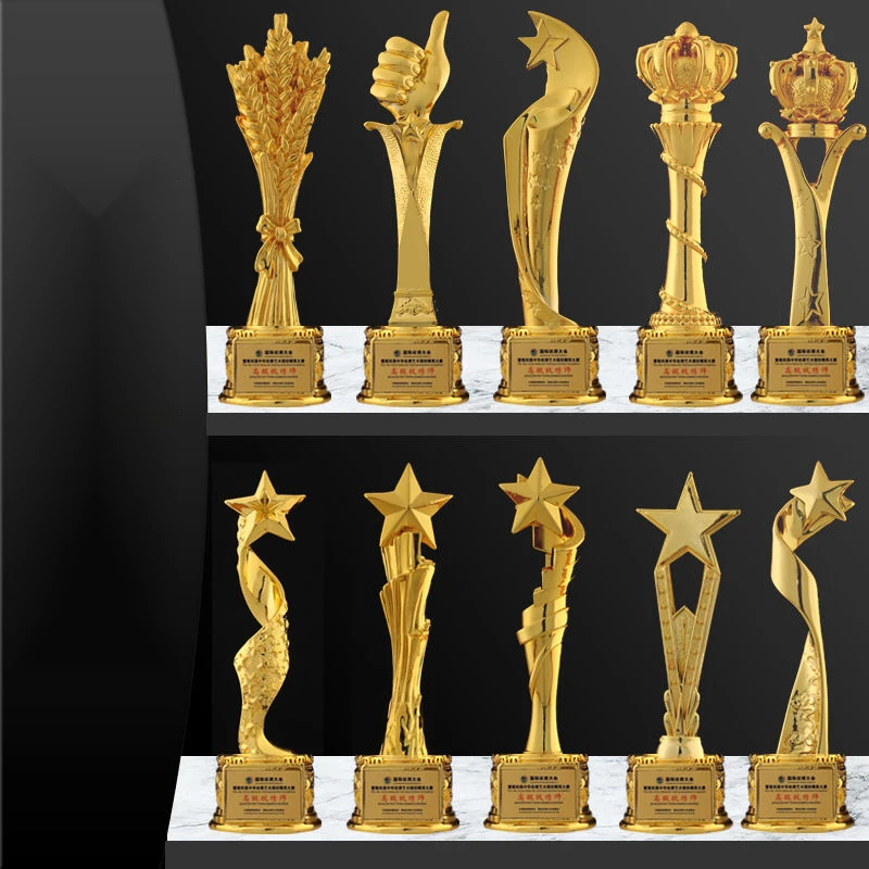 Dance Trophy Ballet Yoga Music Competition Trophy Gold Silver Bronze Five-pointed Star Crown Employee Annual Meeting Award