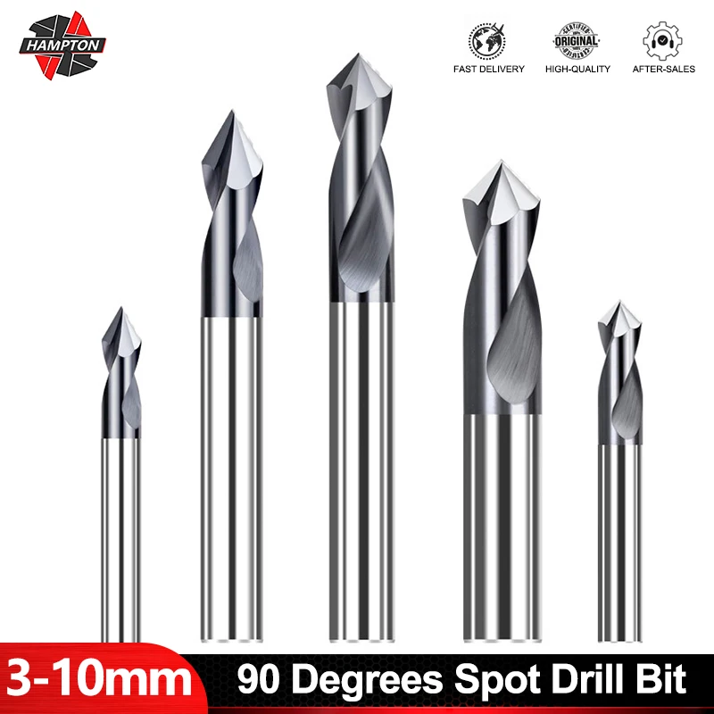 

3-10mm Spot Drill Bit 90 Degree Carbide Spot Drill Stub Spotting Location Center Bit For Machining Hole Drill Chamfering Tools