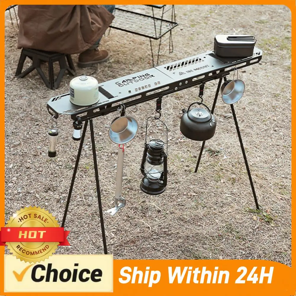 

Camping Hanging Rack Top Plate Portable Tripod Shelf Board Foldable High Strength Bending with Hanging Hole Outdoor Accessories
