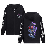 Anime Solo Leveling Printed Teenage Hoodie Autumn Winter Boys Casual Harajuku Wild Graphic Fleece Long Sleeve Zip-up Hoodie