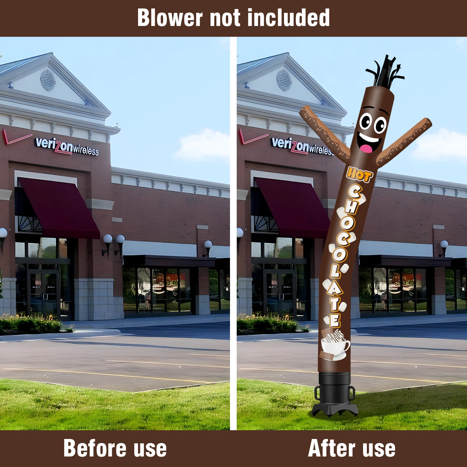 6/10/15/20FT Tall Inflatable Chocolate2 Dancing Guy for Outdoor Decoration Advertising(Blower Not Included)