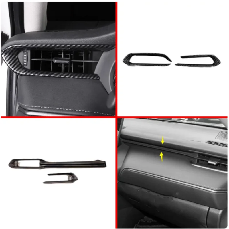 

For Toyota Venza/Harrier 2021 2022 2023 2024 ABS Plastic Car Air Conditioning Outlet Trim Cover Frame Stick Interior Accessories