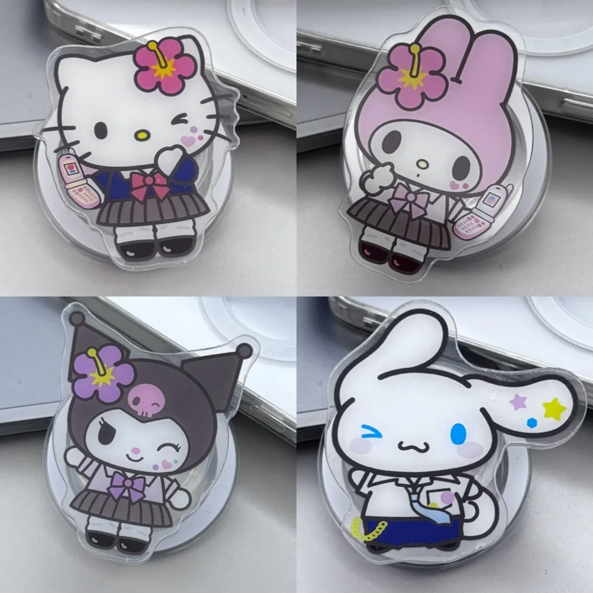 

Sanrio Hello Kitty Kuromi Pochacco Melody для Magsafe, магнитная ручка для телефона, подставка для iPhone, складной держатель для беспроводной зарядки