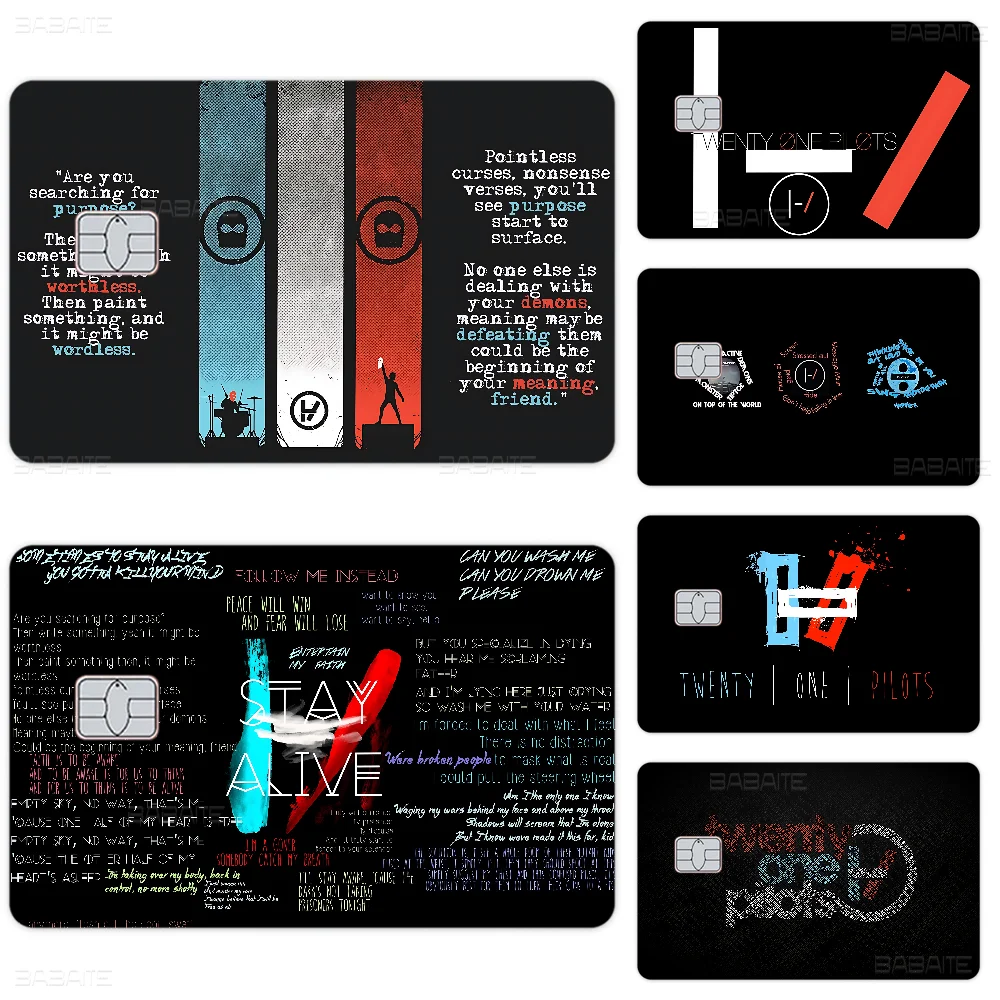 

T-Twenty One P-Pilots Band Credit Card Skin Stickers For VISA Bank Card Transportation Card Waterproof Sticker Anti-scratch Gift