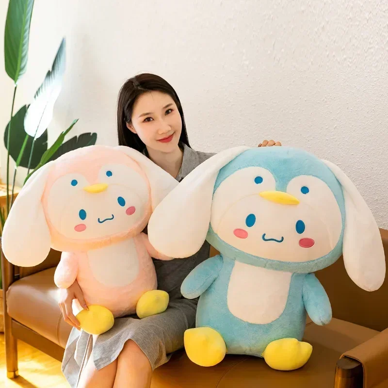 

Новинка 2023 г., Sanrio Cinnamoroll Kawaii, большие плюшевые игрушки, подушка, мультяшная мягкая набивная кукла, декор комнаты, детский сюрприз, Рождественский подарок