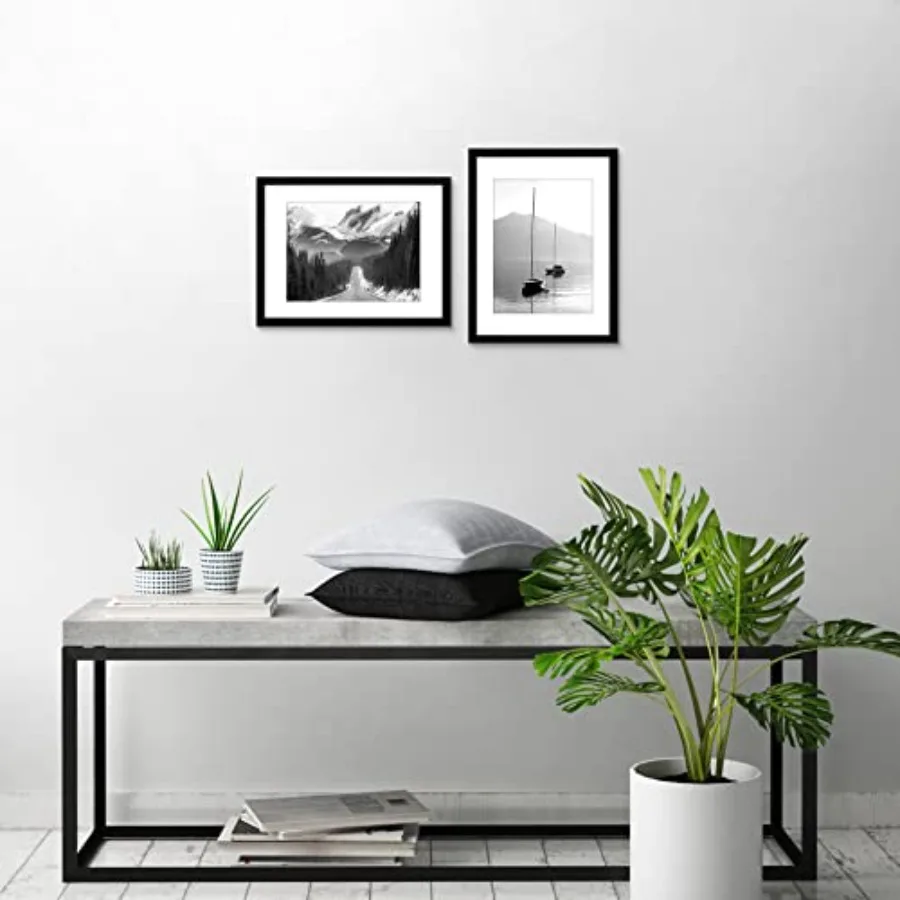 12x16 Picture Frame with Polished Plexiglass - Set of 2 - Use as 9x12 Frame with Mat or Display 12x16 Photo Without Mat - Galle