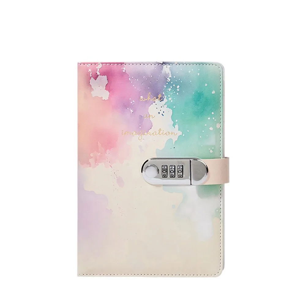 240 Pages A5 Journal Notebook Thickened Protecting Secrets Password Book with Lock Waterproof PU Leather Diary Book Student