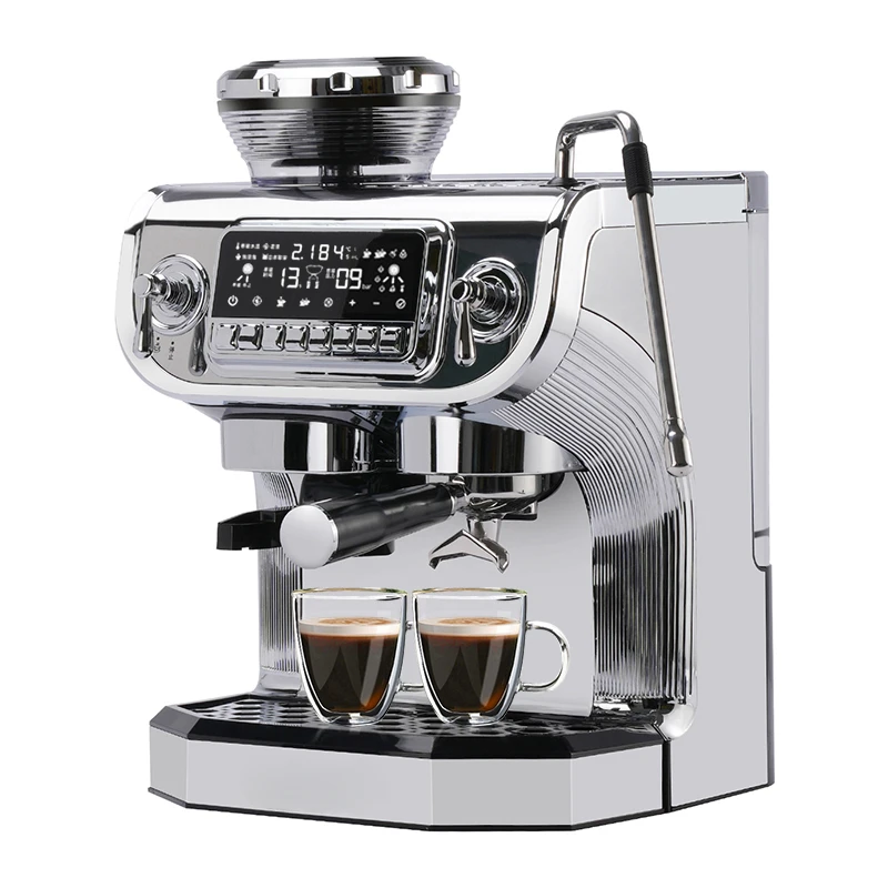 

Mcilpoog TC530 Semi Automatic Coffee Machine with Grinder & Powerful Steamer,5.5-Inch Display,Coffee Maker for Home and Office.