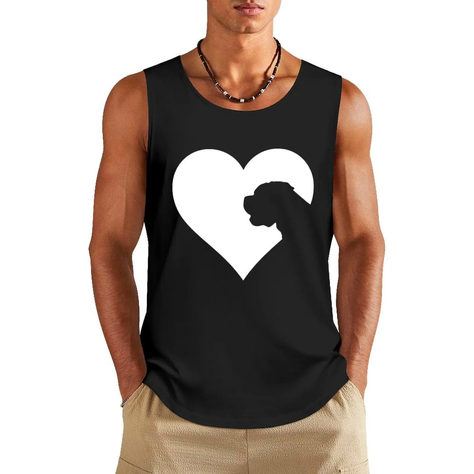 The Heart of the Dogue De Bordeaux Lover Tank Top gym clothes man Vests