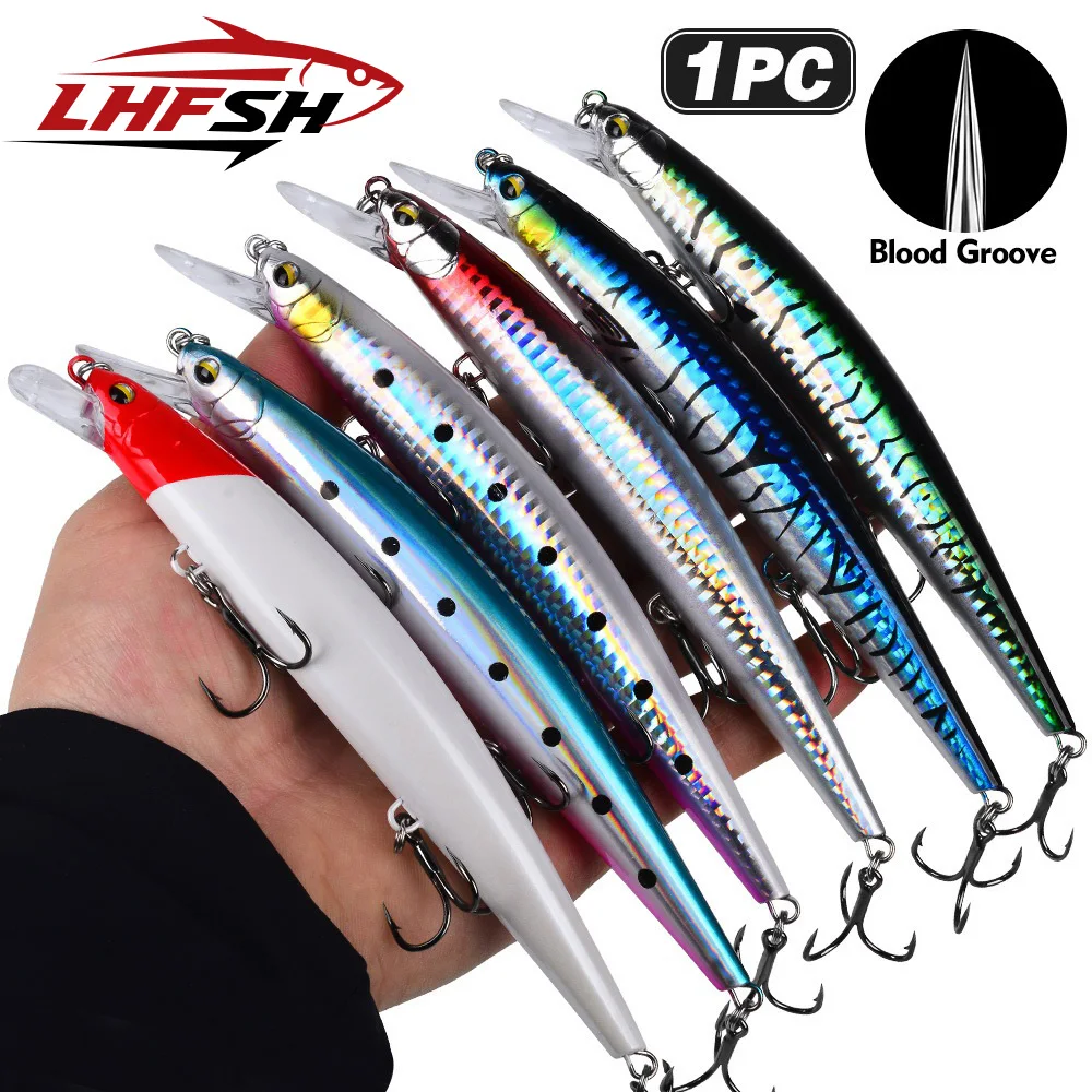 Jerkbait Minnow Hundible LHFSH – Señuelo duro con imán para lubina - imagen 3