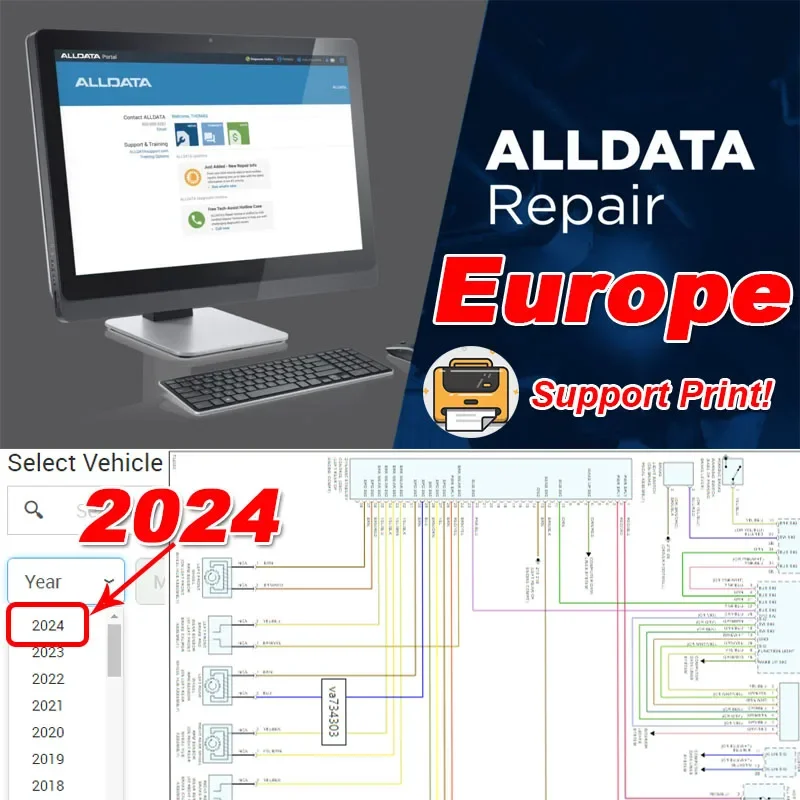 2024 Allata Autodata Identifix Mitchell 1 년 온라인 계정, 자동차 수리 소프트웨어 업데이트, 모든 데이터, 자동차 부품